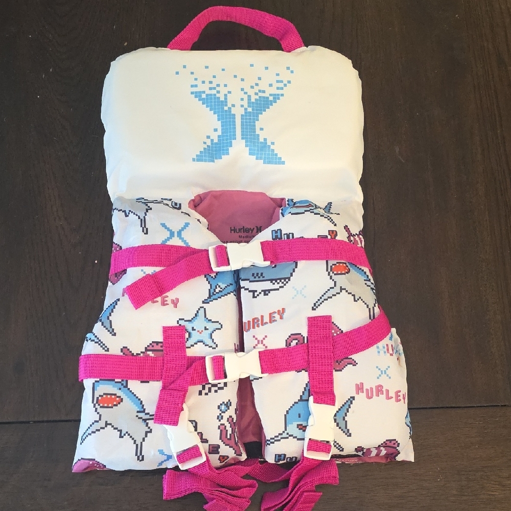 Hurley Youth Life Vest with Pink and Blue Accents